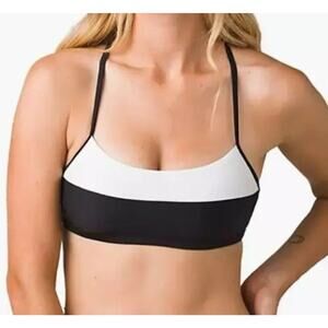 prAna Lurisia Swimsuit Women’s Small Square Neck Sporty Bikini Top Colorblock